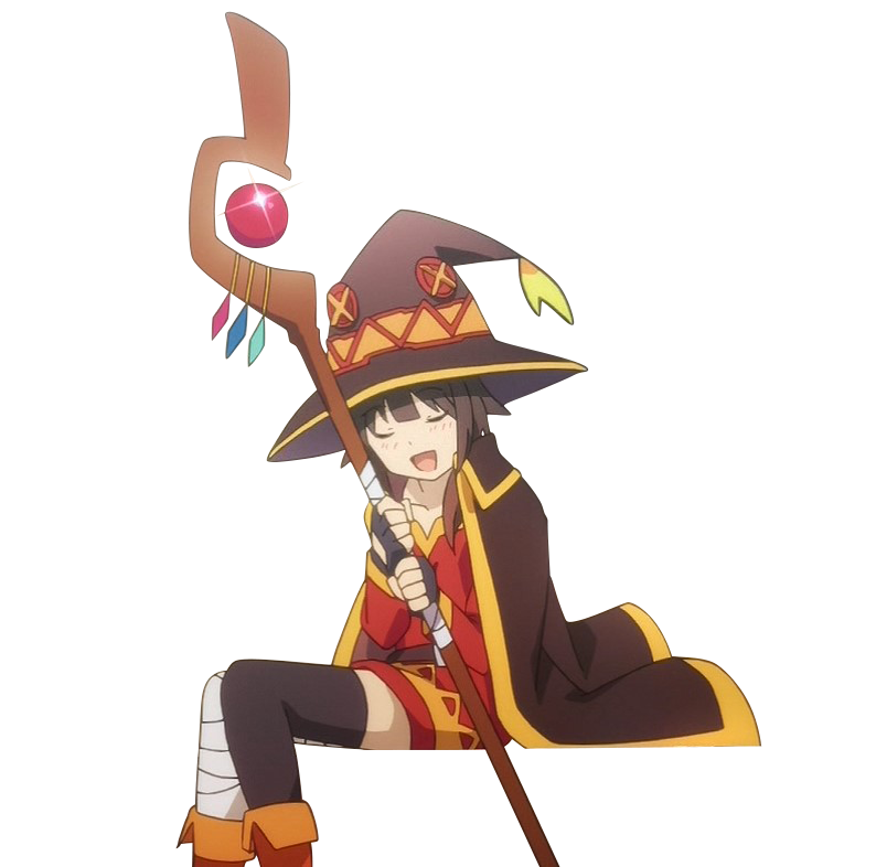 megumin avec son bâton à explosion